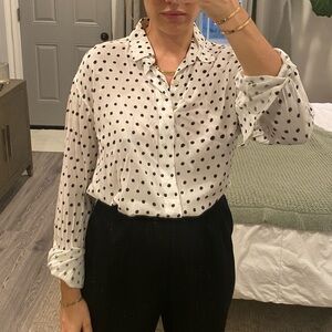 Saint Laurent Paris YSL - Polka Dot Shirt Black & White